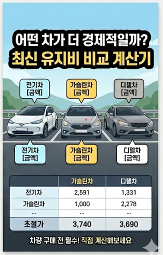 전기차 vs 내연기관 연간 유지비 진짜 승자는? (무료 계산기 제공) 3 image 2