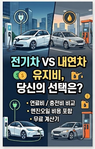 전기차 vs 내연기관 연간 유지비 진짜 승자는? (무료 계산기 제공) 1 image